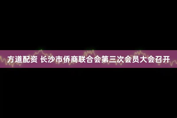 方道配资 长沙市侨商联合会第三次会员大会召开